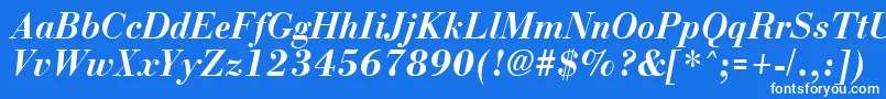 フォントBostonBoldItalic – 青い背景に白い文字