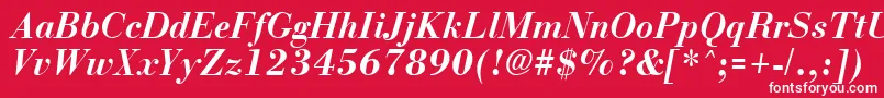 BostonBoldItalic Font – White Fonts on Red Background