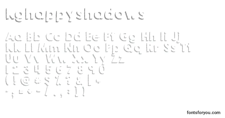 A fonte Kghappyshadows – alfabeto, números, caracteres especiais