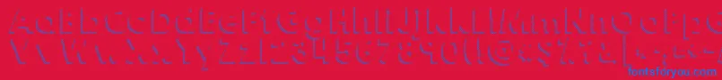 Kghappyshadows Font – Blue Fonts on Red Background