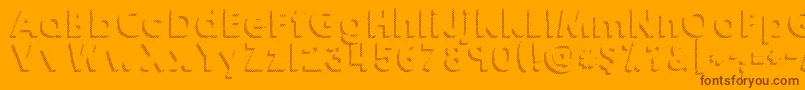 Kghappyshadows-Schriftart – Braune Schriften auf orangefarbenem Hintergrund