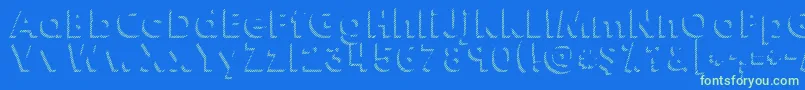 Kghappyshadows Font – Green Fonts on Blue Background