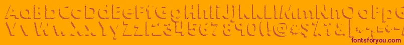 Czcionka Kghappyshadows – fioletowe czcionki na pomarańczowym tle