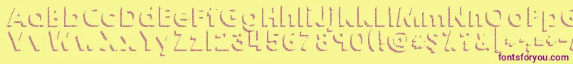 Kghappyshadows Font – Purple Fonts on Yellow Background