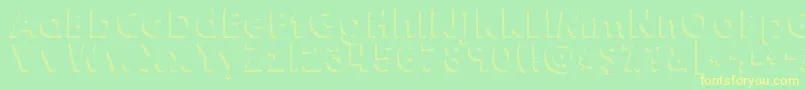 Kghappyshadows-Schriftart – Gelbe Schriften auf grünem Hintergrund