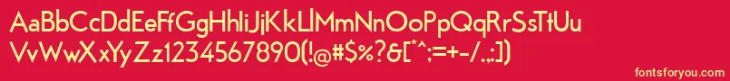 Fabrik Font – Yellow Fonts on Red Background