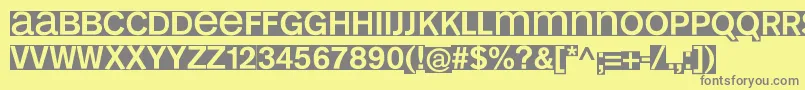 フォントKl1MonosansInvers – 黄色の背景に灰色の文字