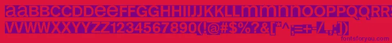 Kl1MonosansInvers-Schriftart – Violette Schriften auf rotem Hintergrund