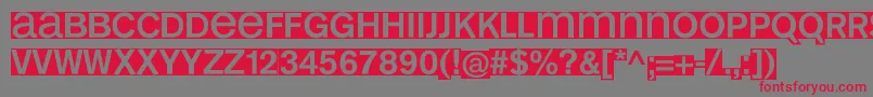 フォントKl1MonosansInvers – 赤い文字の灰色の背景
