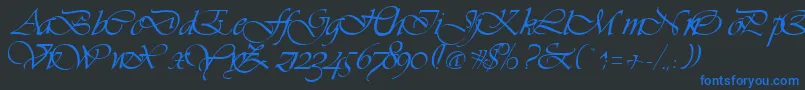 VivaceRegular Font – Blue Fonts on Black Background