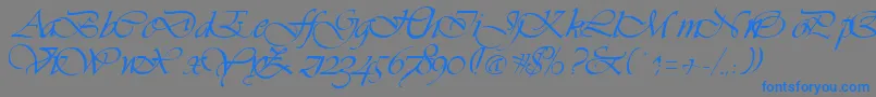 VivaceRegular Font – Blue Fonts on Gray Background