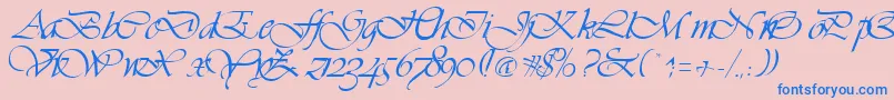 VivaceRegular Font – Blue Fonts on Pink Background