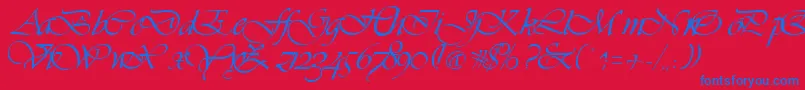 VivaceRegular Font – Blue Fonts on Red Background