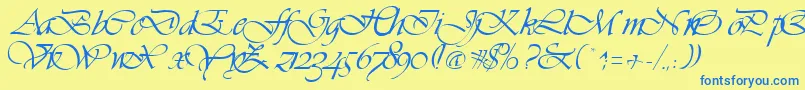 VivaceRegular Font – Blue Fonts on Yellow Background