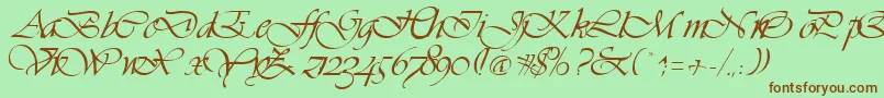 VivaceRegular Font – Brown Fonts on Green Background
