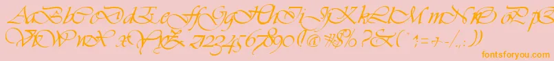 VivaceRegular Font – Orange Fonts on Pink Background
