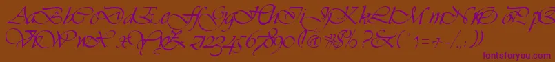 VivaceRegular Font – Purple Fonts on Brown Background