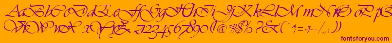 VivaceRegular Font – Purple Fonts on Orange Background