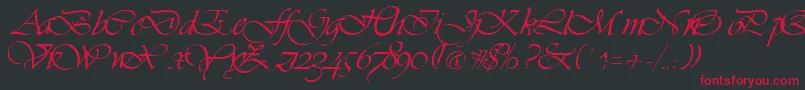 VivaceRegular Font – Red Fonts on Black Background