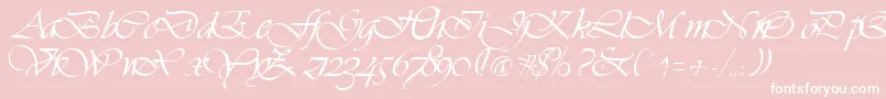 Fonte VivaceRegular – fontes brancas em um fundo rosa