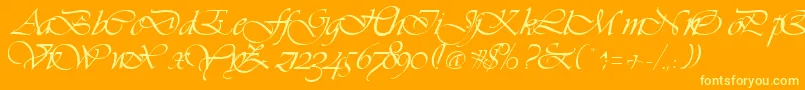 VivaceRegular-fontti – keltaiset fontit oranssilla taustalla