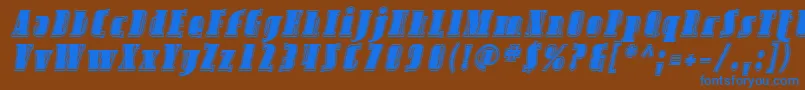 フォントSfavondaleinlineItalic – 茶色の背景に青い文字