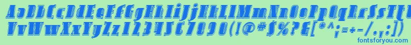 SfavondaleinlineItalic Font – Blue Fonts on Green Background