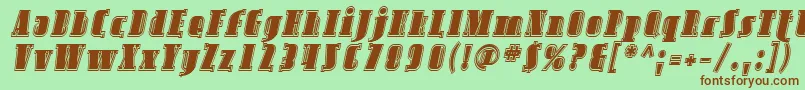 SfavondaleinlineItalic Font – Brown Fonts on Green Background