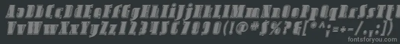 フォントSfavondaleinlineItalic – 黒い背景に灰色の文字