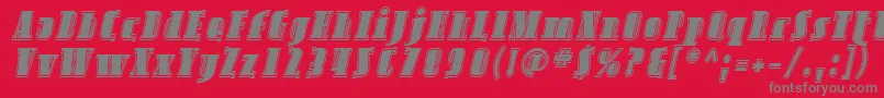 Fonte SfavondaleinlineItalic – fontes cinzas em um fundo vermelho