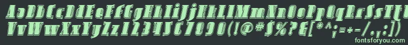 SfavondaleinlineItalic-fontti – vihreät fontit mustalla taustalla