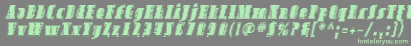フォントSfavondaleinlineItalic – 灰色の背景に緑のフォント