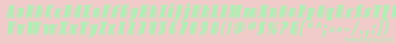 フォントSfavondaleinlineItalic – ピンクの背景に緑の文字