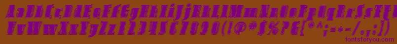 SfavondaleinlineItalic Font – Purple Fonts on Brown Background