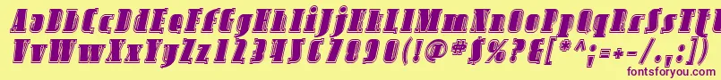 SfavondaleinlineItalic Font – Purple Fonts on Yellow Background