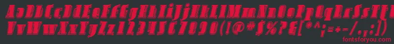 Шрифт SfavondaleinlineItalic – красные шрифты на чёрном фоне