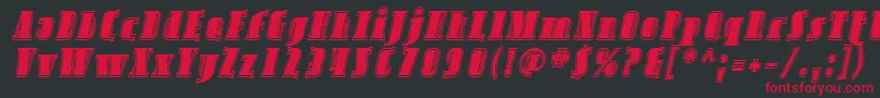 Fonte SfavondaleinlineItalic – fontes vermelhas em um fundo preto