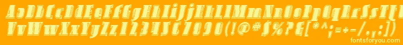 フォントSfavondaleinlineItalic – オレンジの背景に黄色の文字