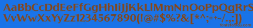 FlorentiaBoldTrial-fontti – ruskeat fontit sinisellä taustalla