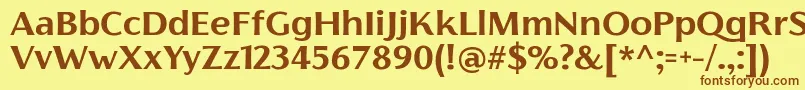 Шрифт FlorentiaBoldTrial – коричневые шрифты на жёлтом фоне