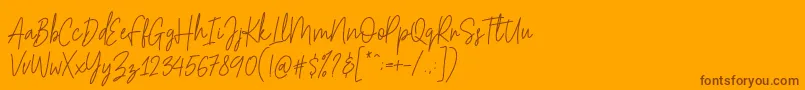 Hesterica Font – Brown Fonts on Orange Background