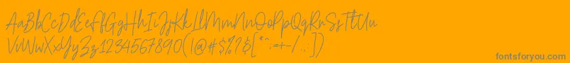 フォントHesterica – オレンジの背景に灰色の文字