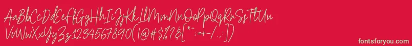 フォントHesterica – 赤い背景に緑の文字