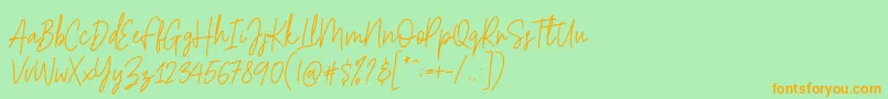 Hesterica Font – Orange Fonts on Green Background