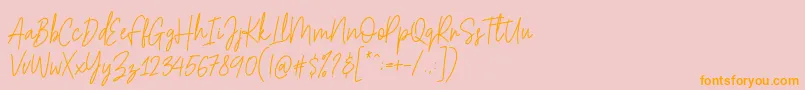 Hesterica Font – Orange Fonts on Pink Background