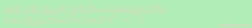 Hesterica Font – Pink Fonts on Green Background