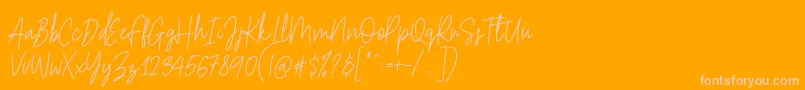 Hesterica Font – Pink Fonts on Orange Background
