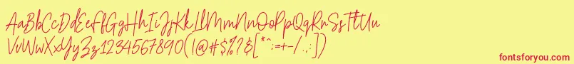 フォントHesterica – 赤い文字の黄色い背景