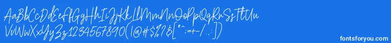 Hesterica Font – White Fonts on Blue Background