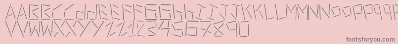 LinerStencilThin Font – Gray Fonts on Pink Background